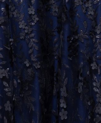 Plus Size Embellished 3D Flower Ball Gown