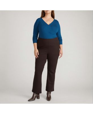 Plus Size Liquid Jersey Two-Way Long Sleeve Cross Top