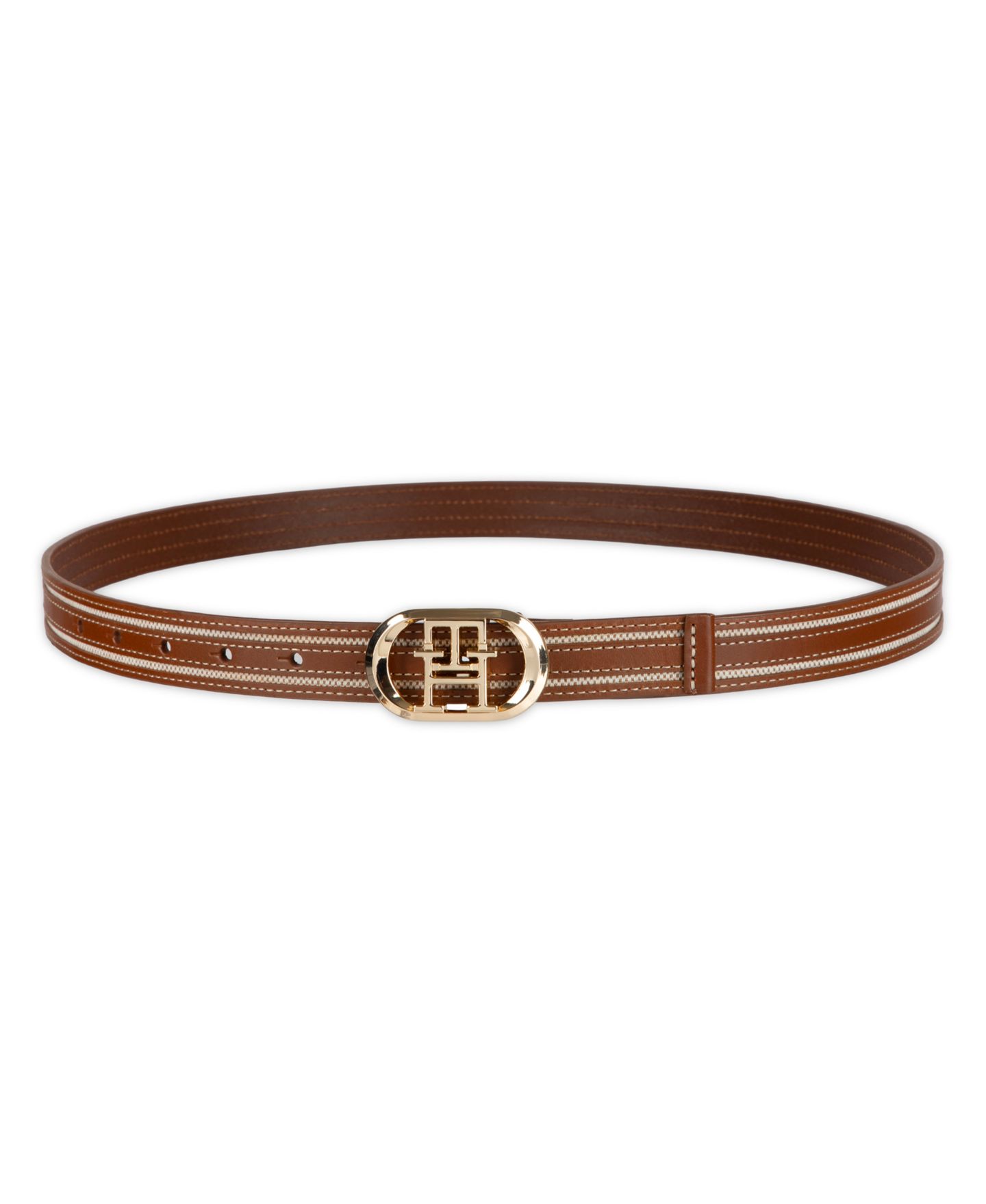 Женский ремень Tommy Hilfiger Monogram Plaque Buckle Casual, цвет: Коричневый — фото 5