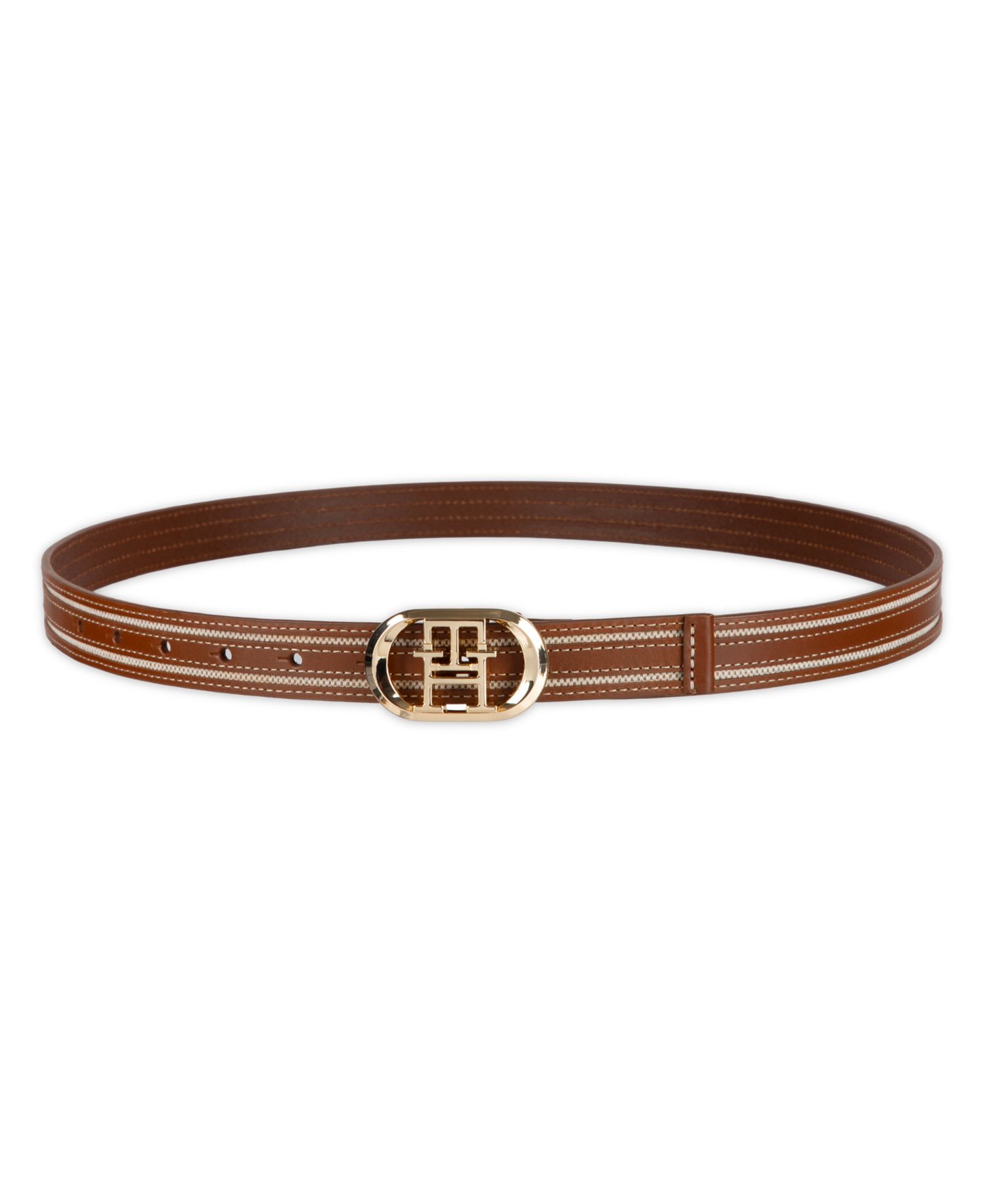 Women's Monogram Plaque Buckle Casual Belt