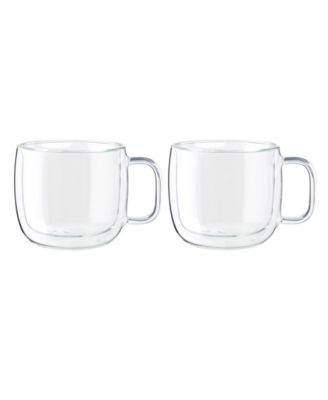 Sorrento Plus Cappuccino Glass Mugs, Set of 2