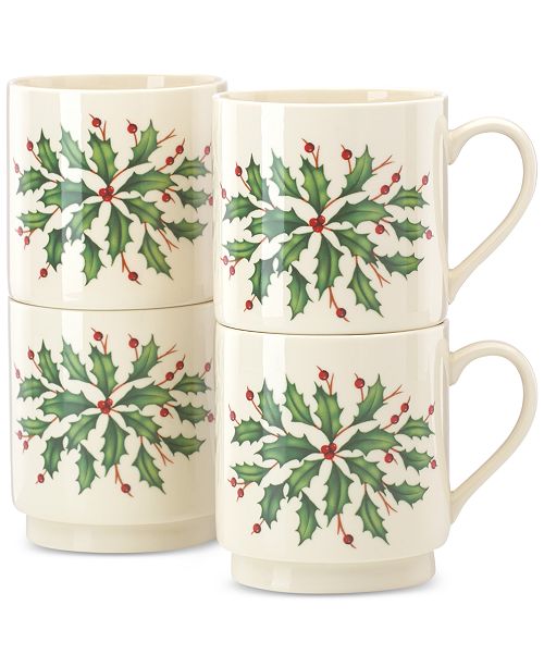 Lenox Holiday Stackable Mugs, Set of 4 & Reviews Fine China Macy's