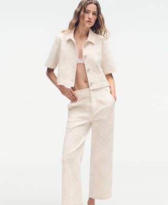 Women's High Rise Ankle Wide Leg Pants