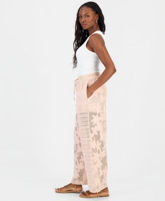 Women's Lace Drawstring-Waist Wide-Leg Pants