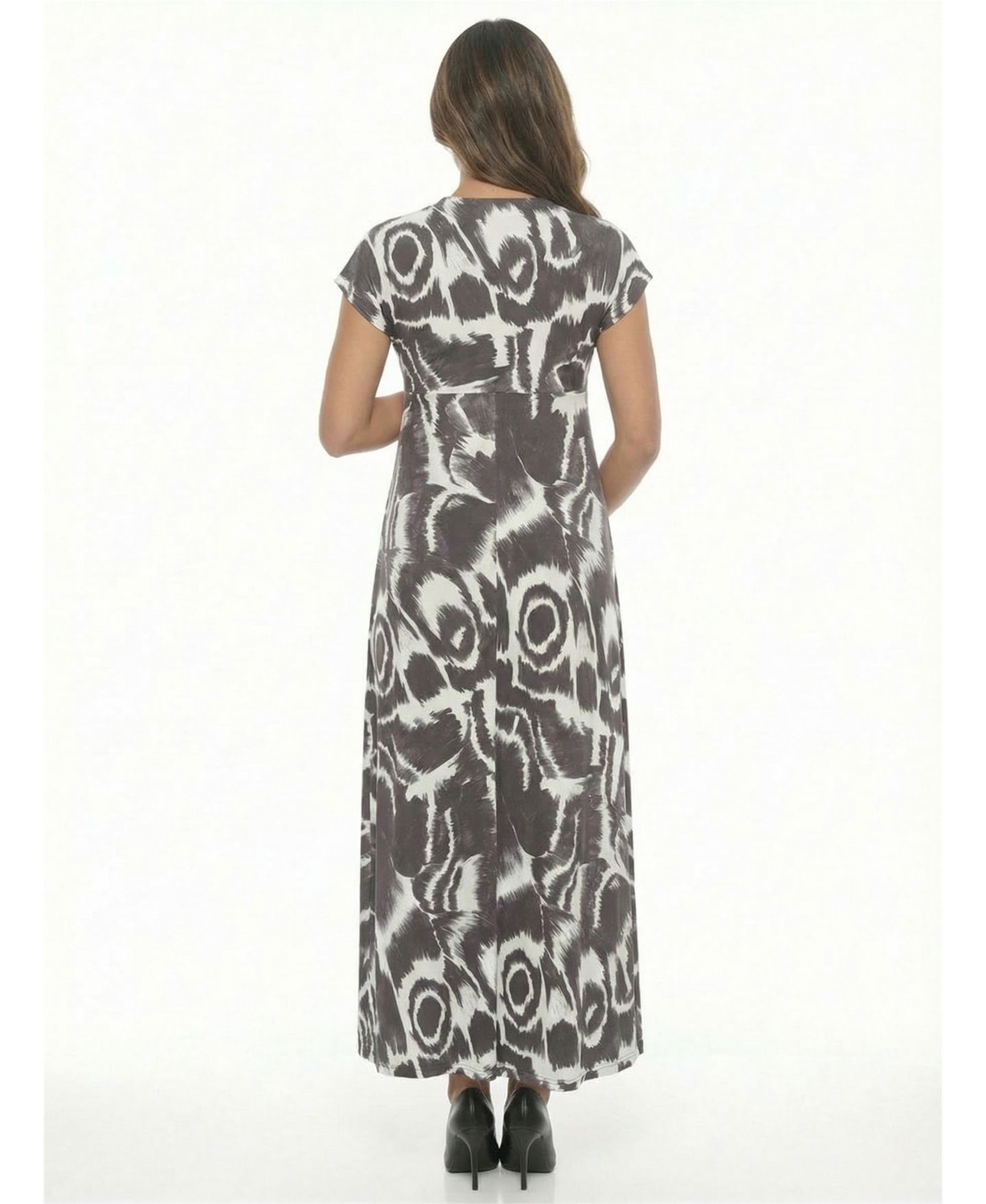 Женское платье 24seven Comfort Apparel Maternity V-Neck Maxi, цвет: С принтом — фото 3