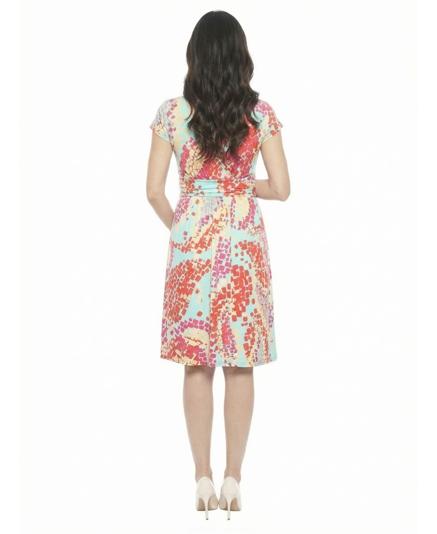 Женское платье 24seven Comfort Apparel Maternity V-Neck Pocket, цвет: С принтом — фото 2