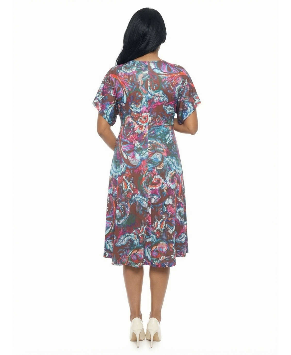 24seven Comfort Apparel Women's and Plus Maternity V-Neck A-Line Dress