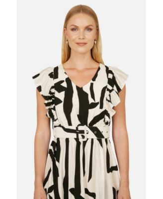 Women's Abstract Print Viscose Midi Dress