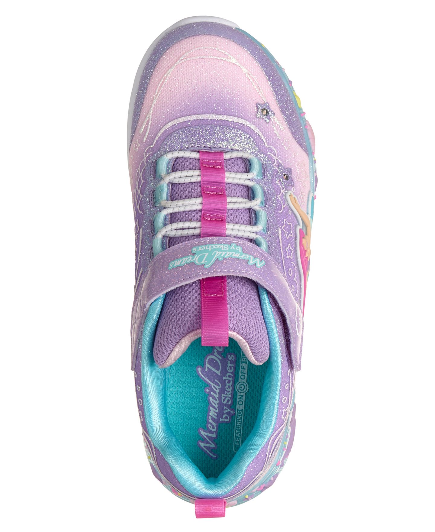 Детские кроссовки Skechers S-Lights Mermaid Dreams со светом для девочек, Finish Line, цвет: Разноцветный — фото 5
