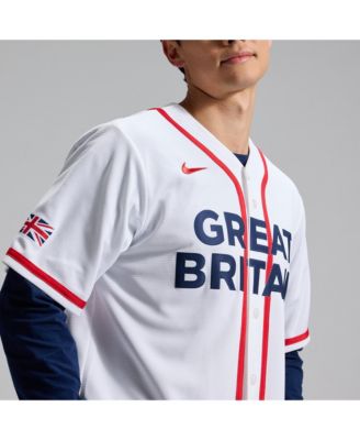Men's White Great Britain Baseball 2026 World Baseball Classic Stadium Jersey