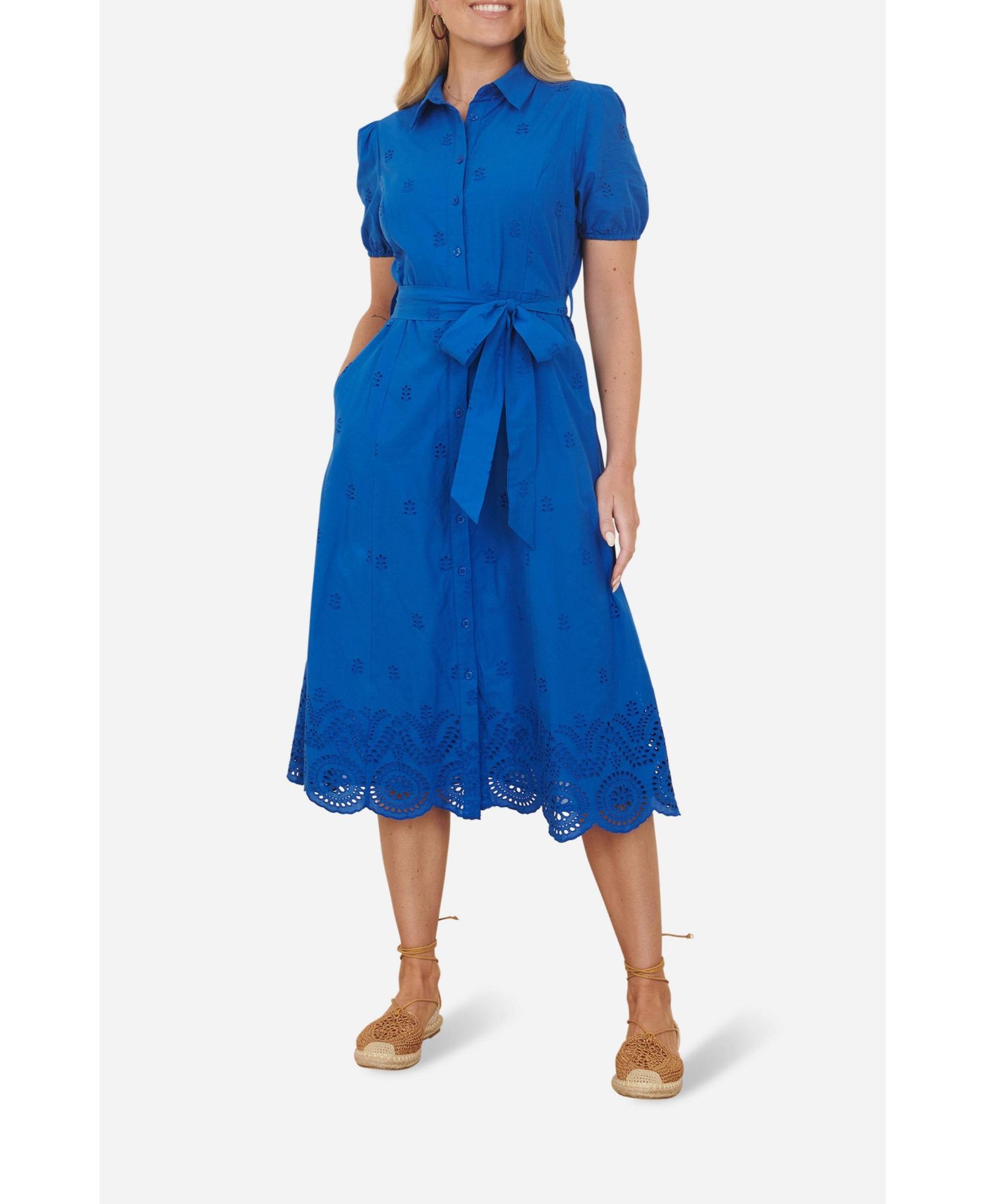 Women's Cotton Shirt Midi Dress
