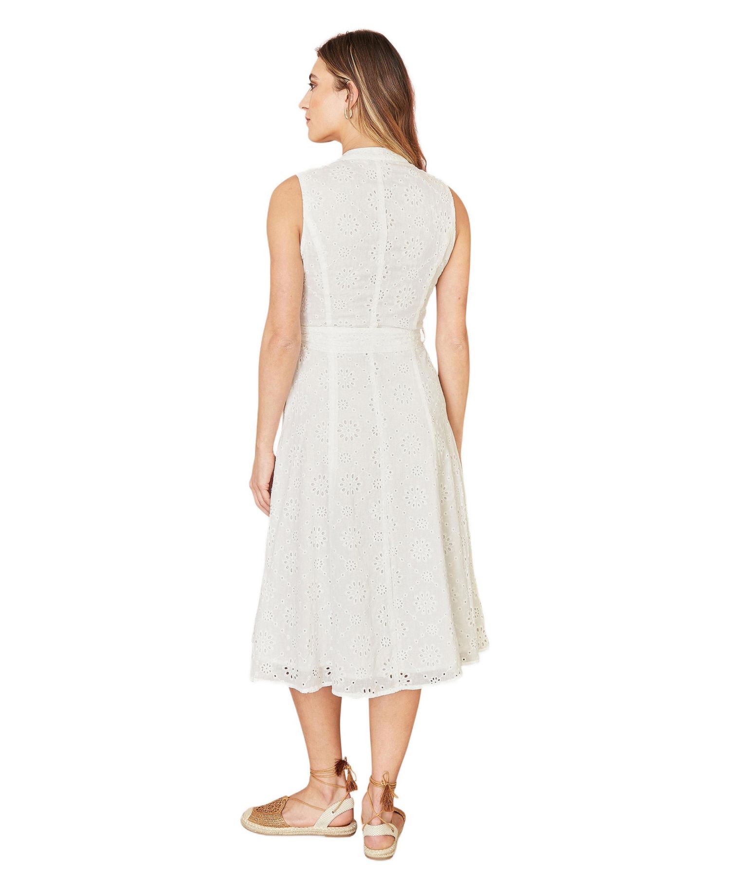 Women's Broderie Anglaise Cotton Shirt Dress