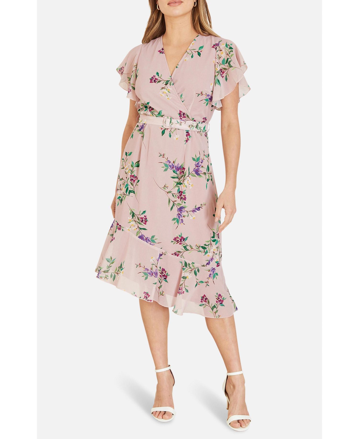 Women's Midi Dress With Frill Details