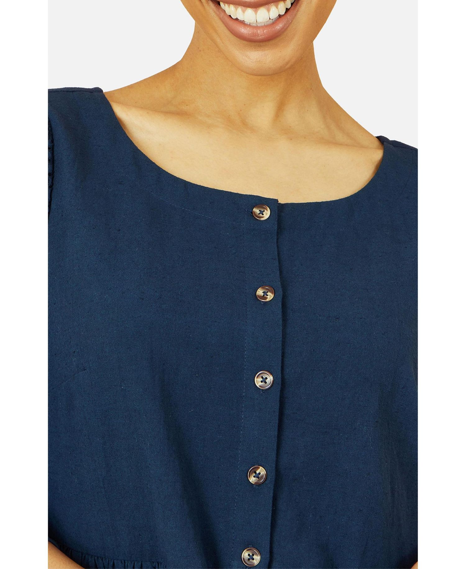 Women's Broderie Anglaise Puff Sleeve Dress