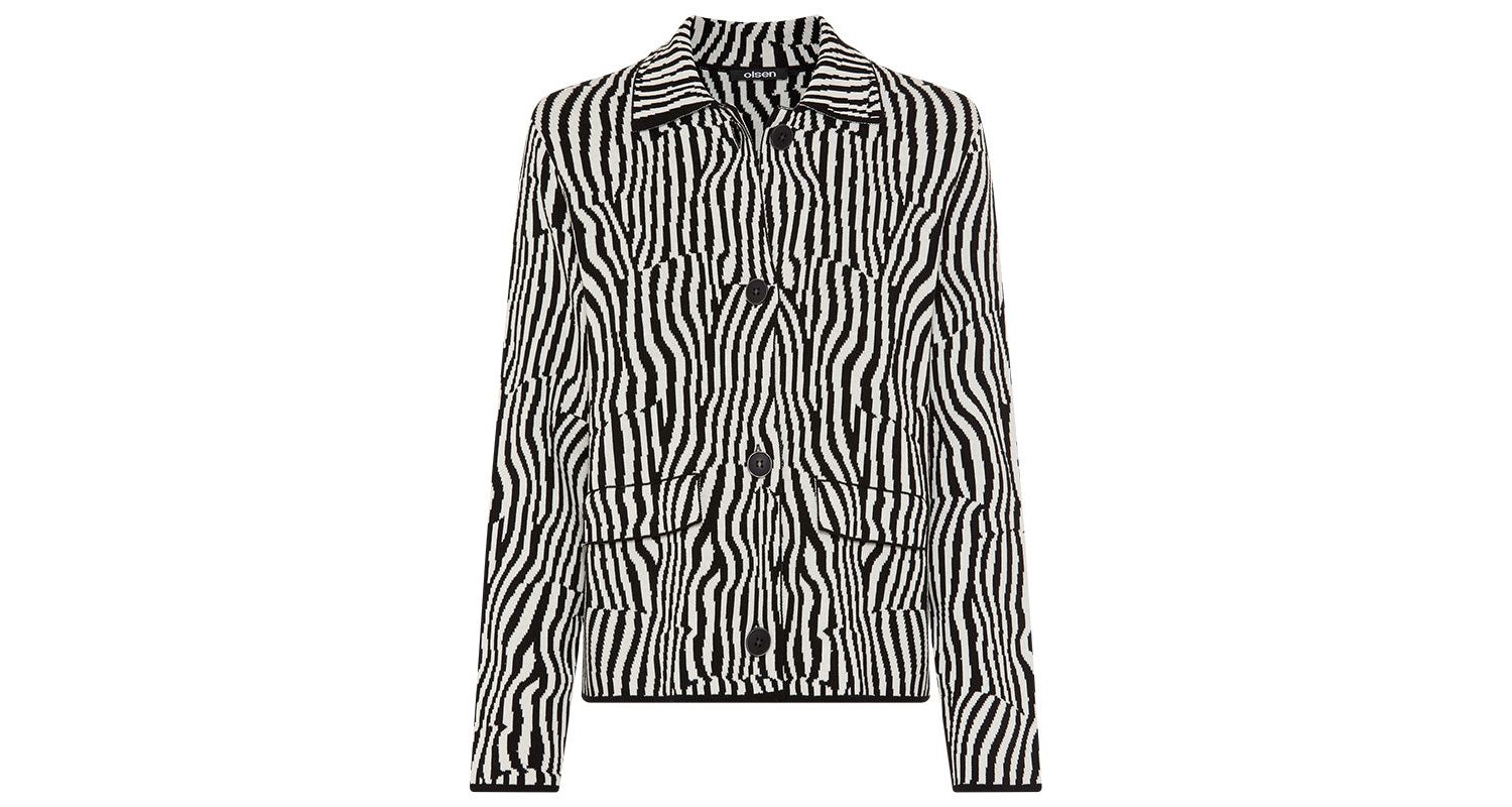 Women's Modern Zebra Knit Cardigan
