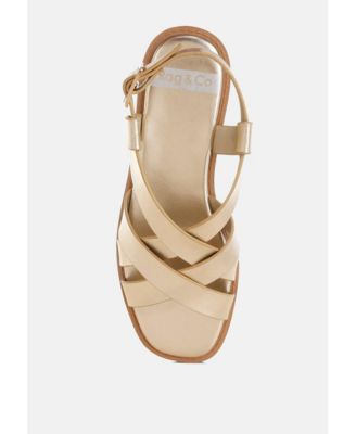 Women's Doata Metallic Genuine Leather Buckled Flats