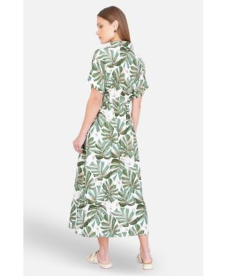 Women's Relaxed Boho Print Maxi Shirt Dress