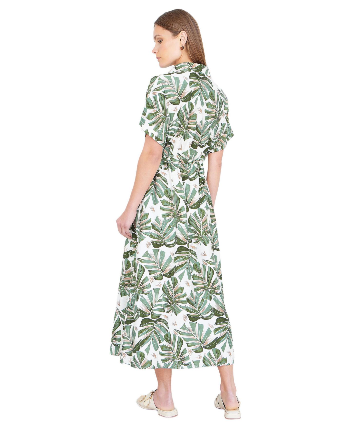 Женское платье Yumi Relaxed Boho Print Maxi Shirt Dress, цвет: Зелёный — фото 3