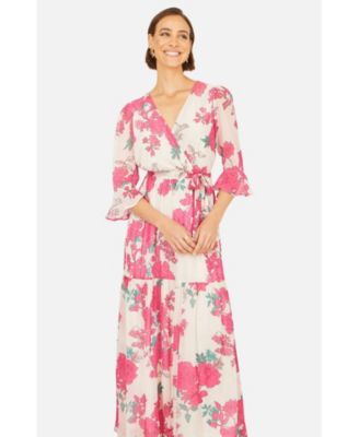 Women's Blossom Print Maxi Wrap Dress
