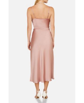 Women's Satin Cowl Neck Midi Dress
