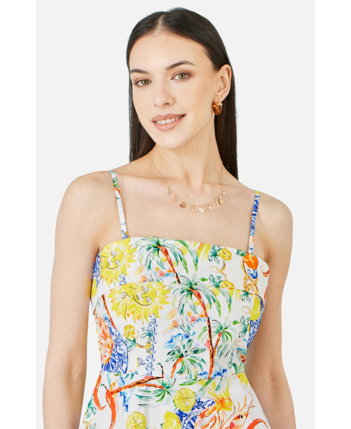 Yumi Women's Print Cotton Mini Sun Dress