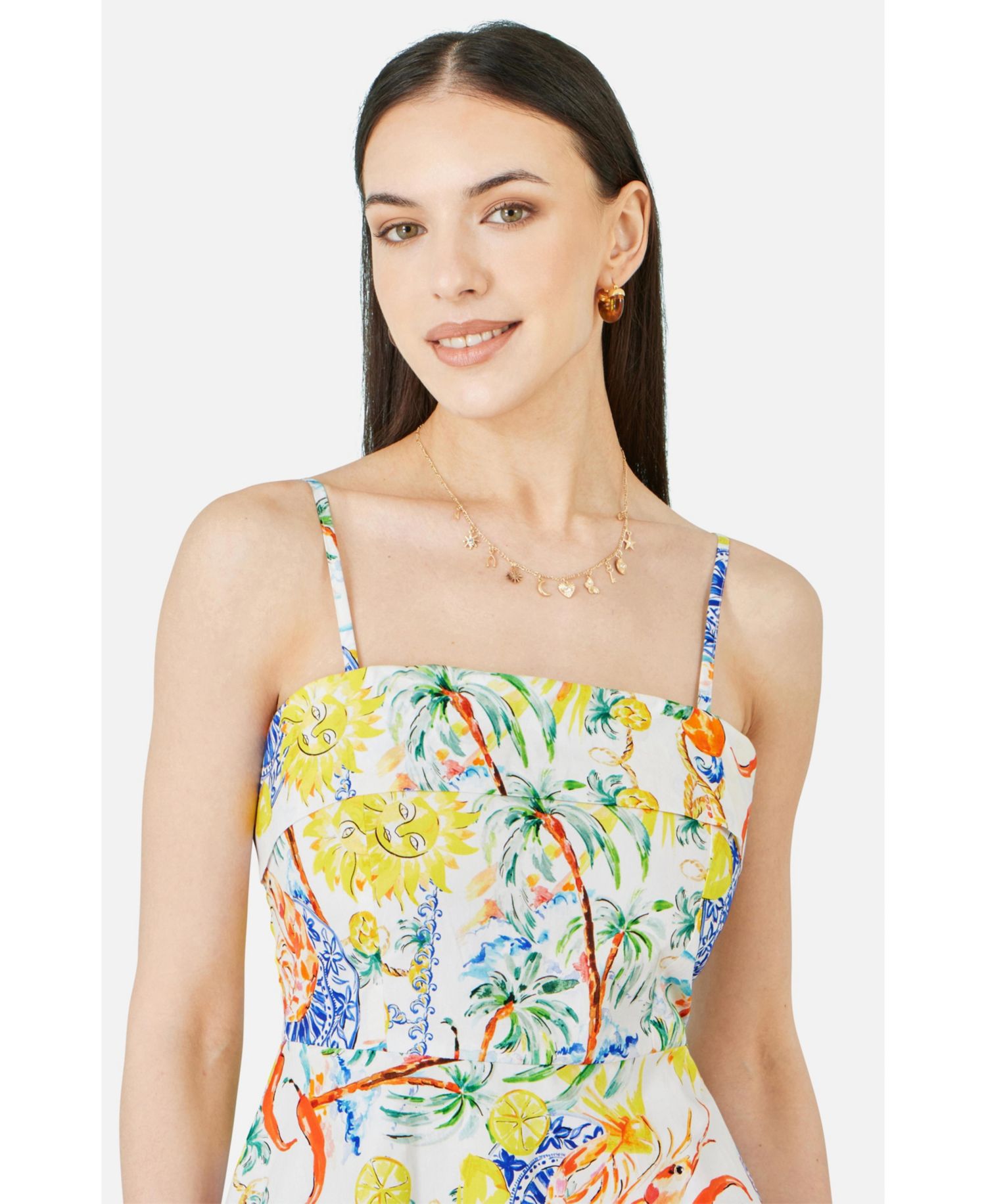 Women's Print Cotton Mini Sun Dress