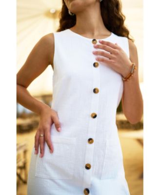 Women's Viscose Button Detail Shift Dress