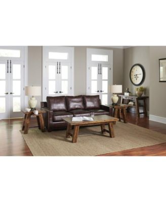 Cannon Valley Rustic Distressed Industrial Trestle 50" Coffee Table