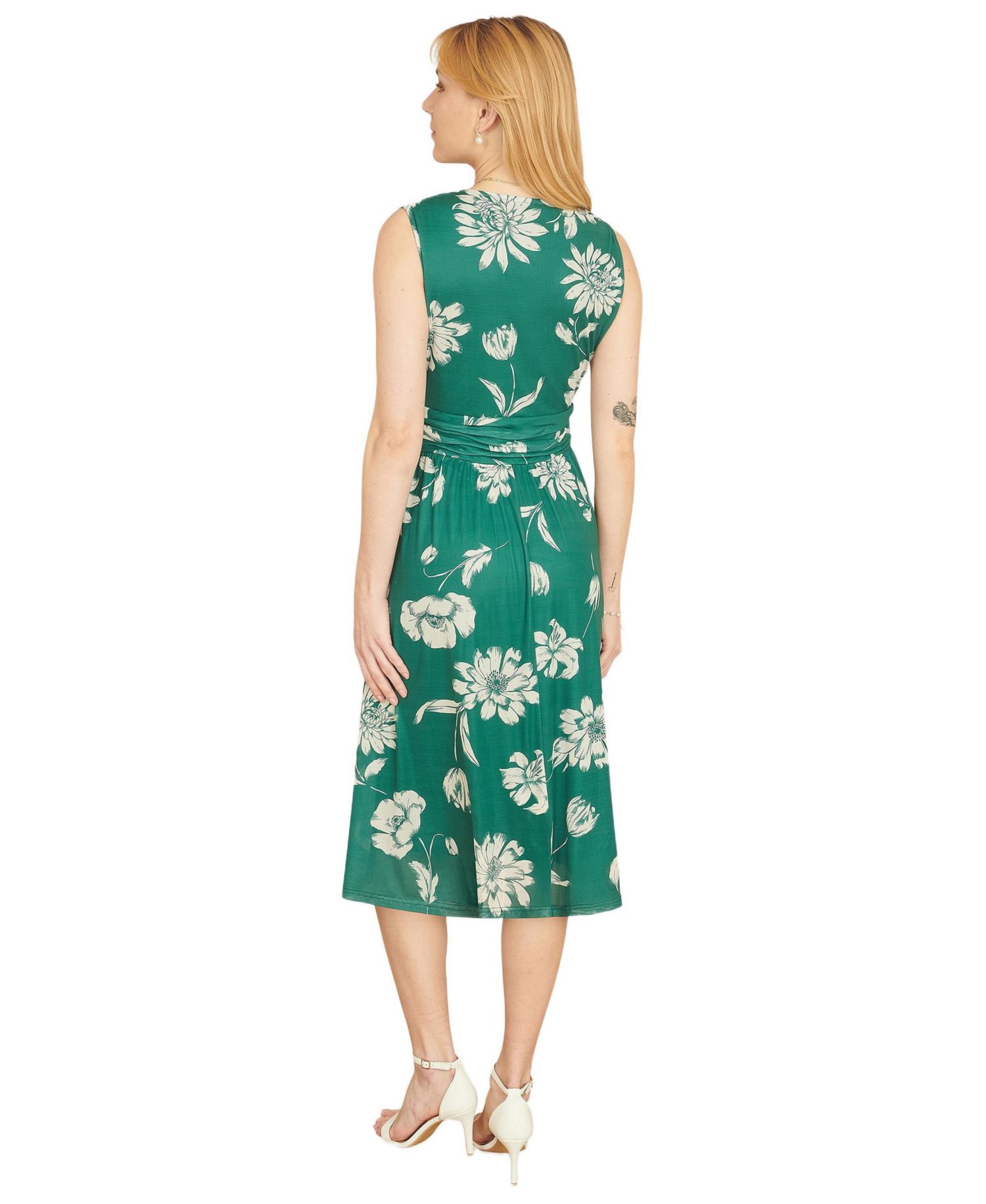 Women's Floral Print Stretch Mesh Dress