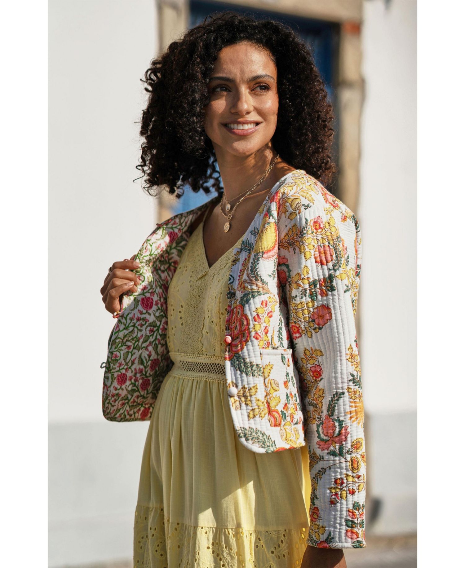 Women's Boho Cotton Reversible Quilted Jacket