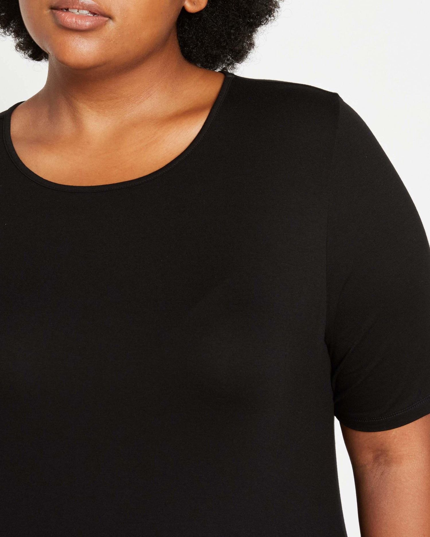 Plus Size Liquid Jersey Crew Neck Stovepipe Tee