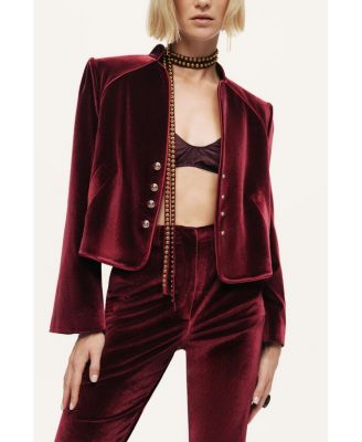 Women's Velvet Cropped Jacket