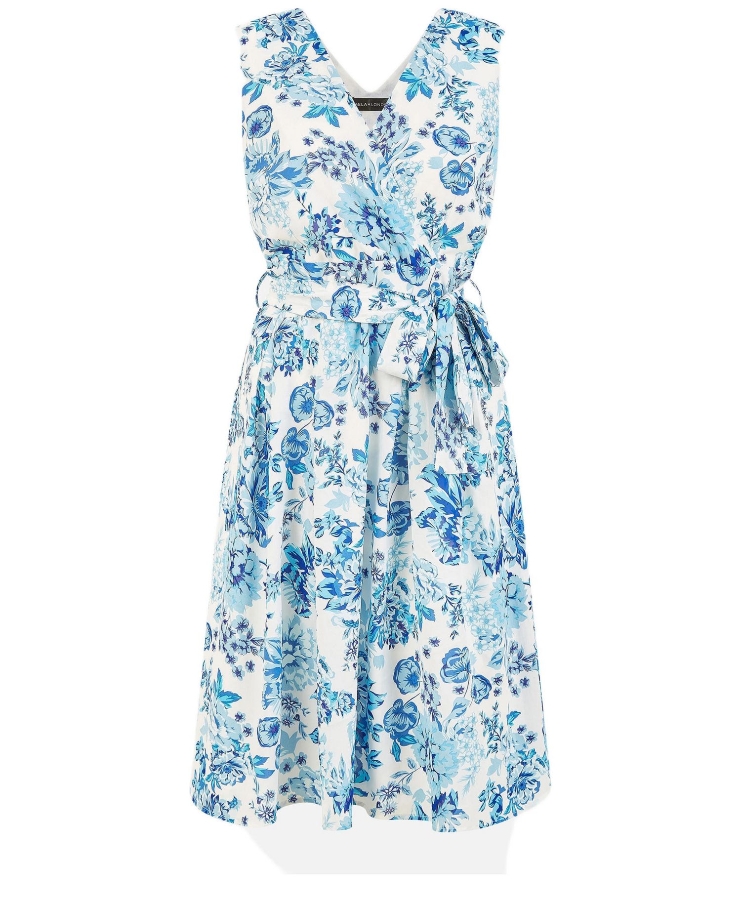 Women's Floral Wrap Over Skater Dress
