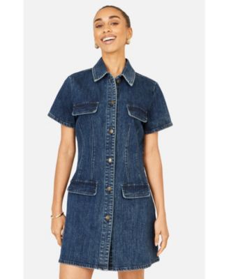 Women's Denim Stretch Shirt Dress