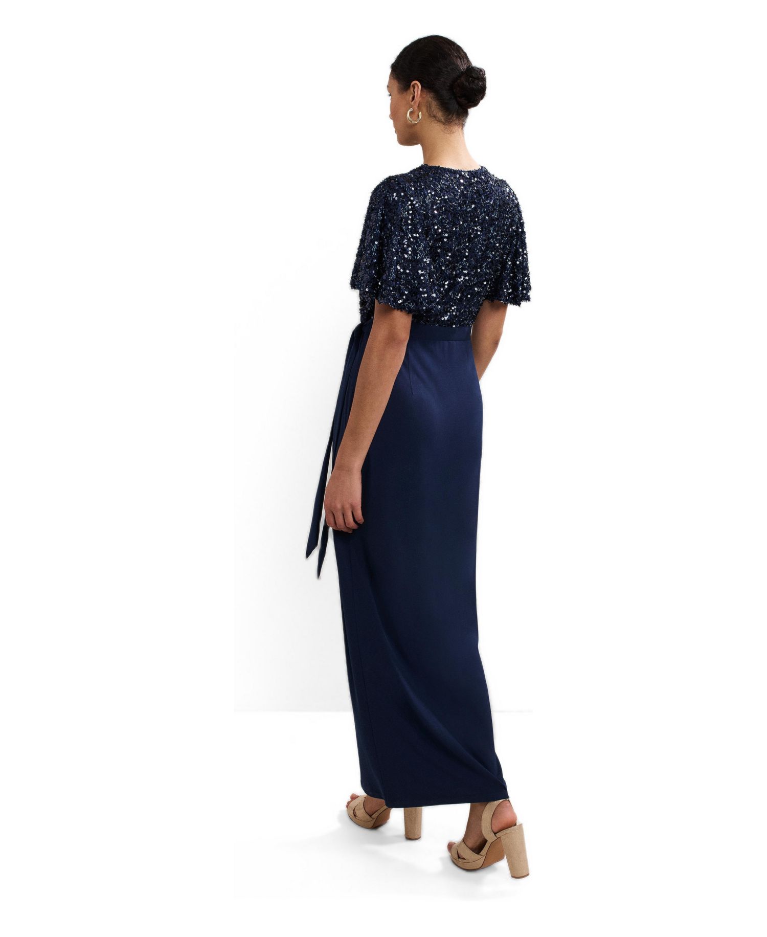 Women's Janessa Sequin Wrap Maxi Dress