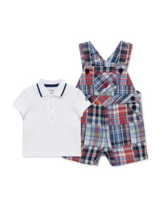Baby Boys' Patchwork Detail Shortall and Polo Shirt, 2-Piece Set