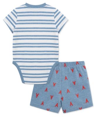 Baby Boys' Striped Short-Sleeve Bodysuit and Shorts, 2-Piece Set