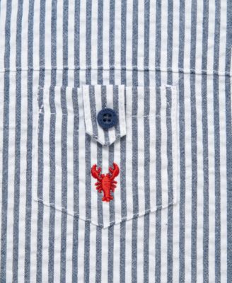 Baby Boys' Lobster Embroidery Sunsuit and Hat, 2-Piece Set