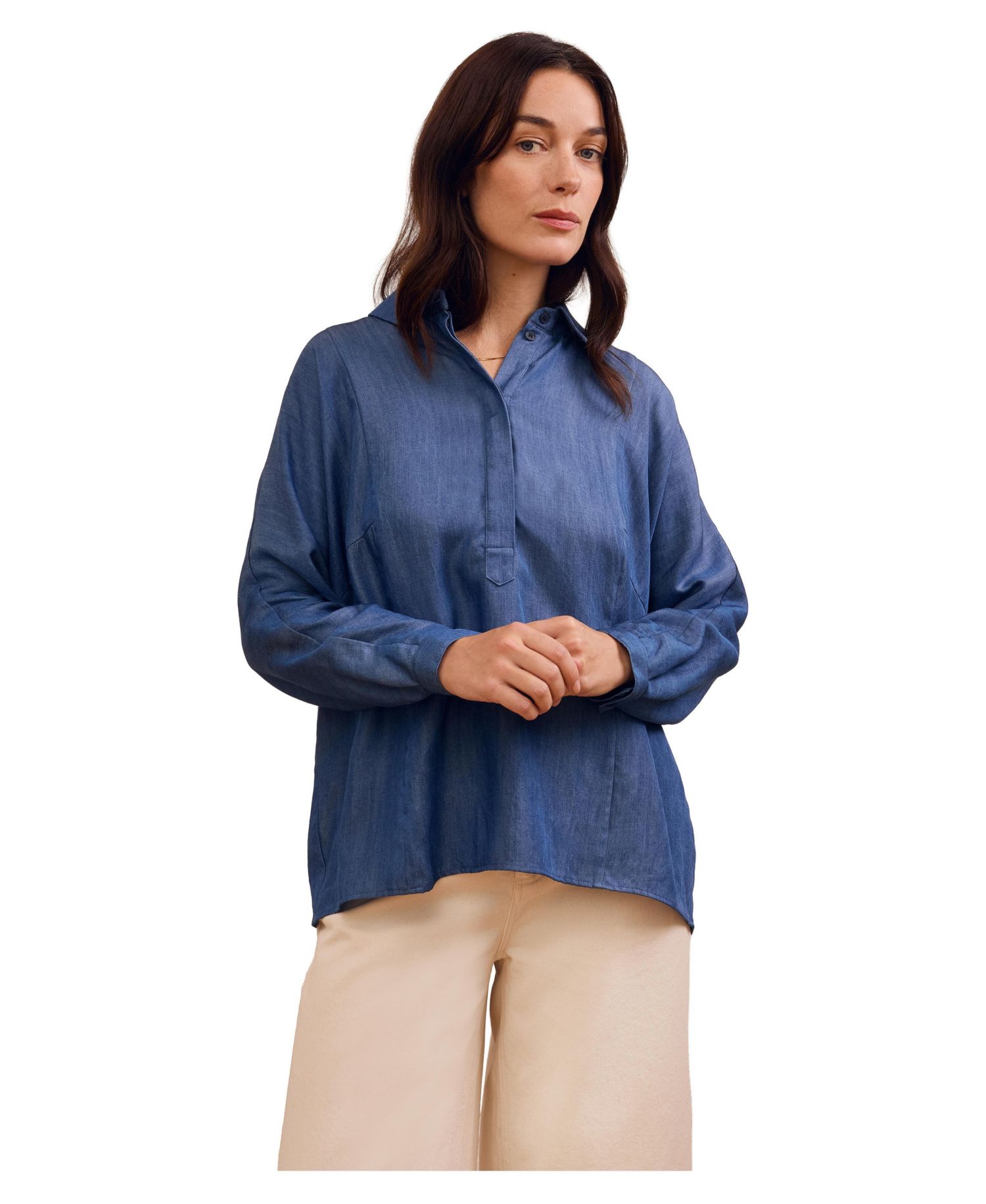 Women's Drapey Pop Over Blouse