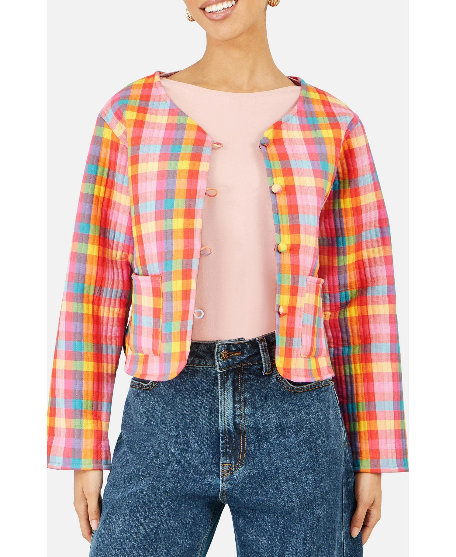 Women's Collar Reversible Cotton Quilted Jacket