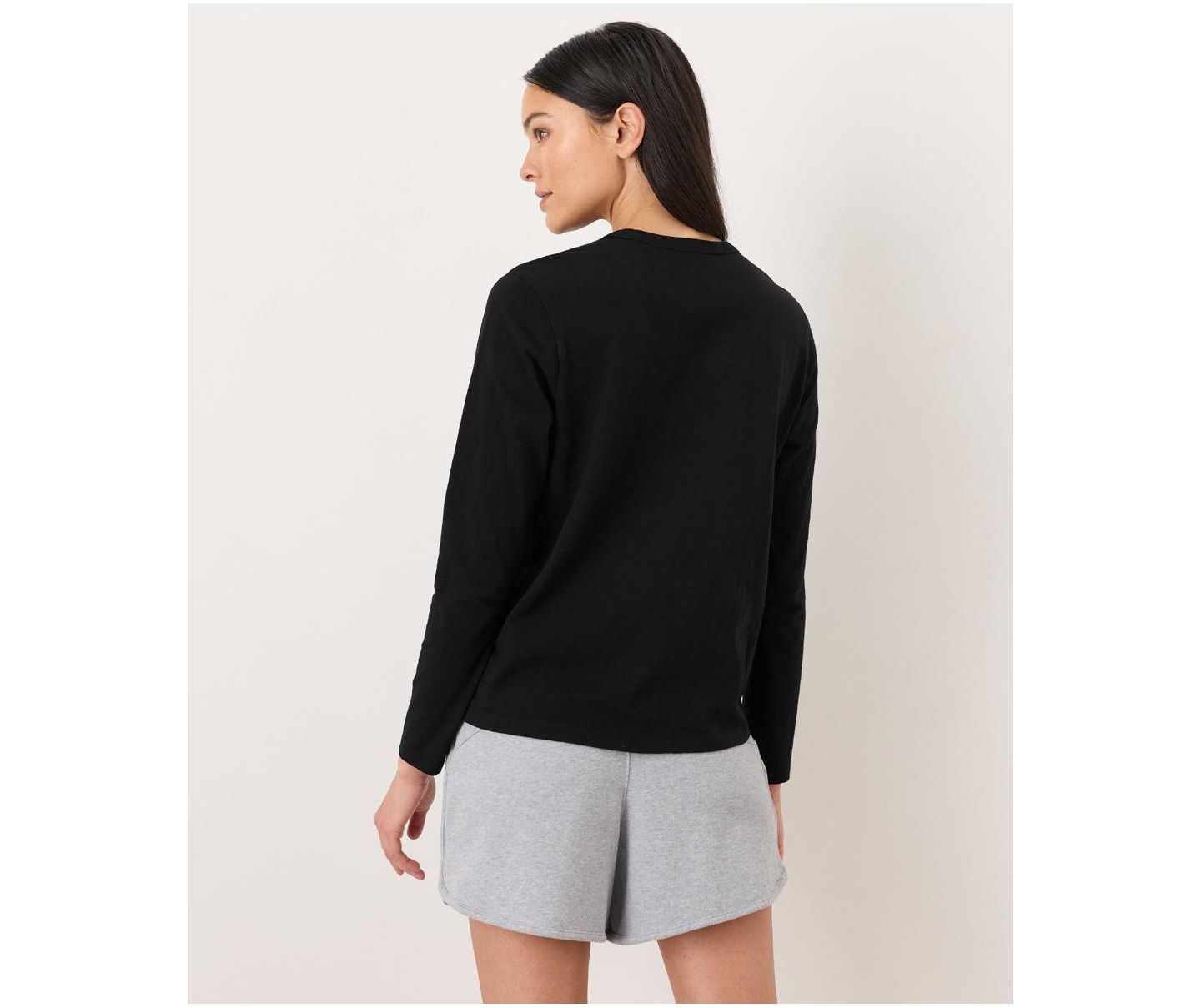 Женская футболка Pact Cotton Slub Organic Long Sleeve, цвет: Чёрный — фото 5