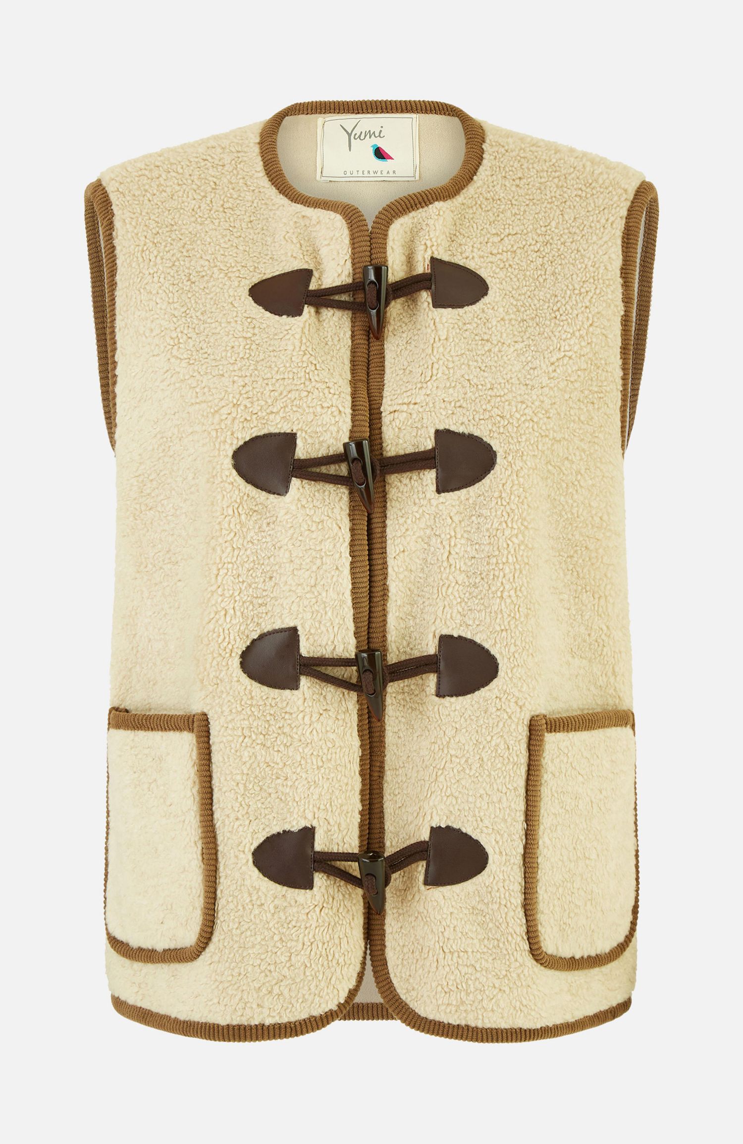 Women's Faux Leather Button Detail Gilet