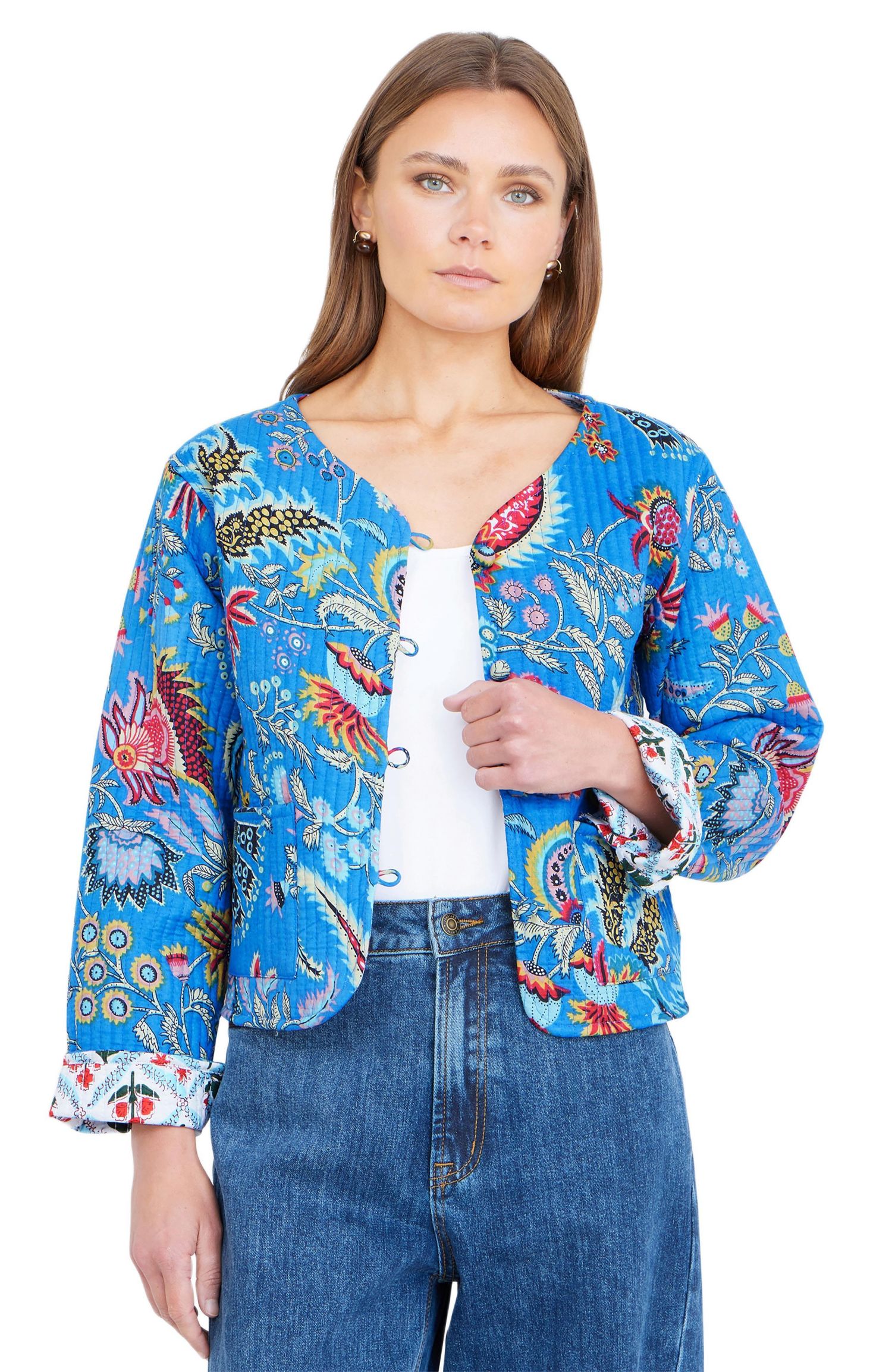 Women's Boho Cotton Reversible Quilted Jacket