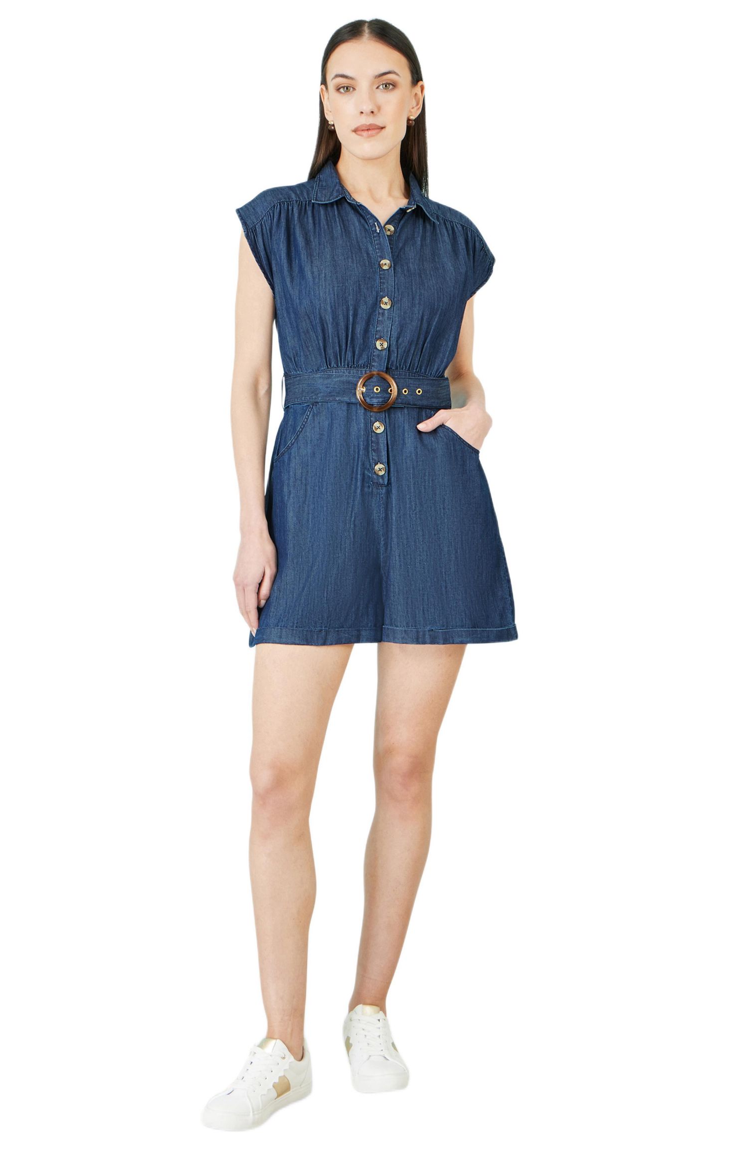Women's Chambray Cotton Playsuit