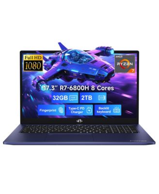 17.3" IPS FHD-Gaming-Laptop, 8 Cores AMD Ryzen 7 6800H 32GB DDR5 RAM 2TB SSD 4.7GHz Fingerprint 100W