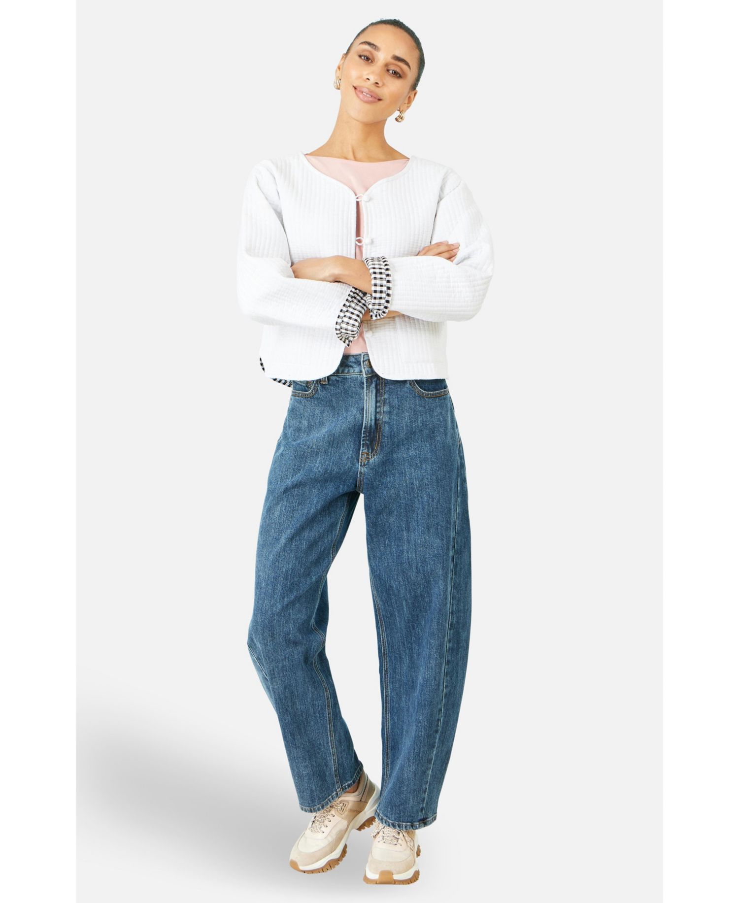 Women's Reversible Cotton Quilted Cropped Jacket