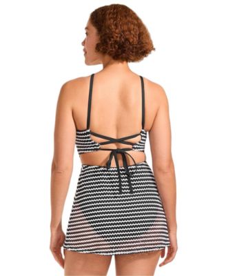 women's crochet monokini swim dress swimsuit Lands' End Women's Crochet Monokini Swim Dress Swimsuit - 18