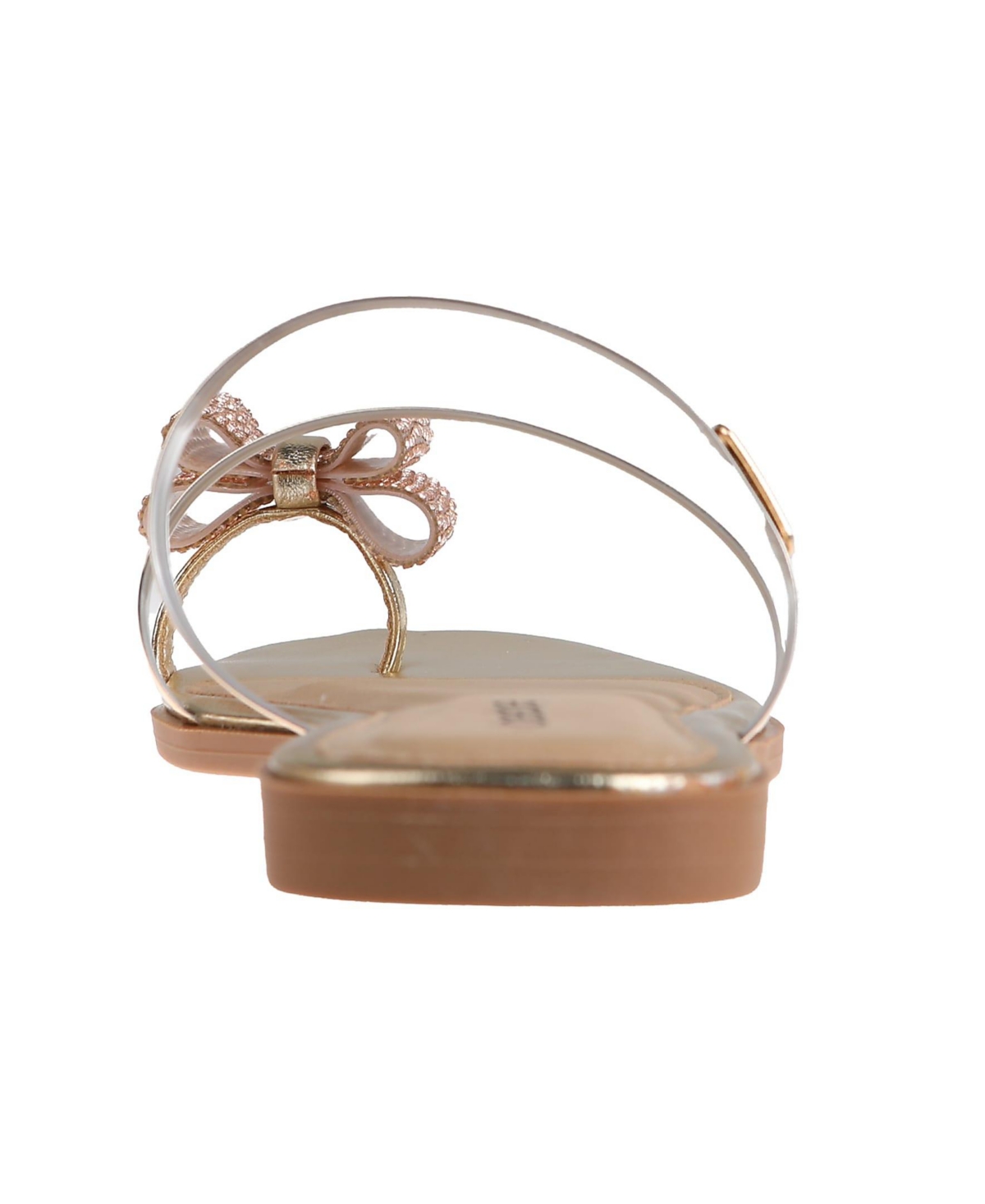 Bebe Women's Fashion Sandal with Embellished Bow Detail