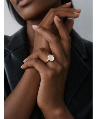 Halo Chalcedony Cabochon Ring