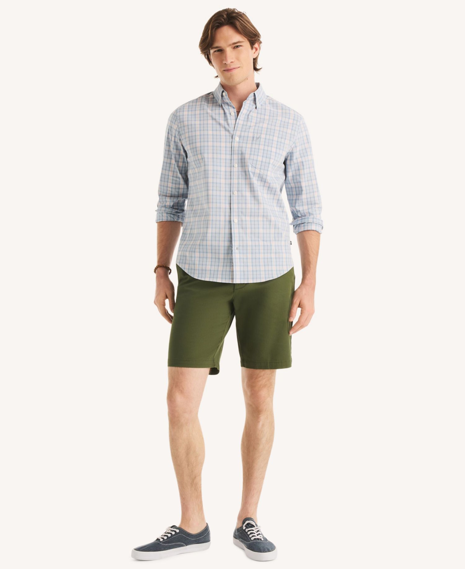 Men's Classic-Fit Long-Sleeve Plaid Shirt